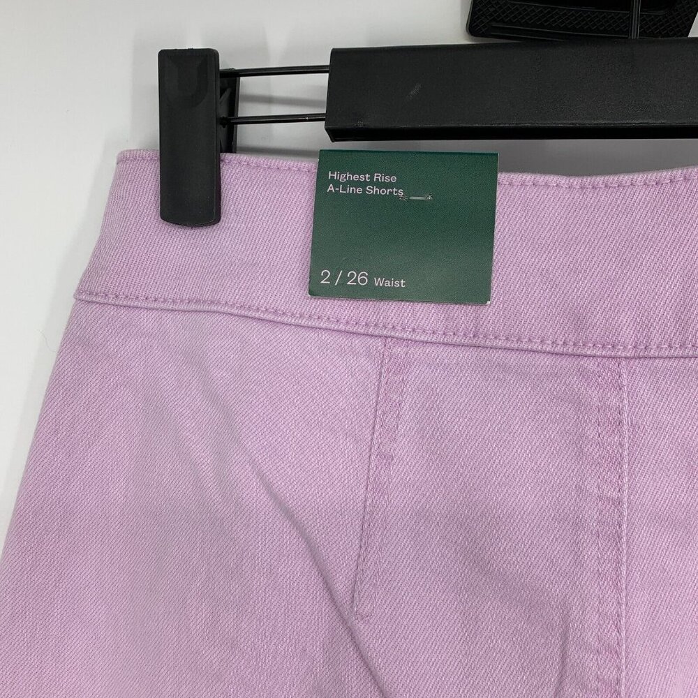 Wild Fable Shorts Purple Highest Rise A Line Pleated Bermuda Fray NWT - Picture 8 of 9